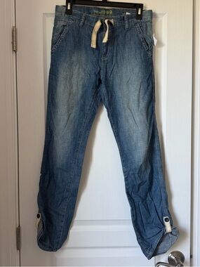 New Boy Gap Drawstring Blue Denim Jeans Size Regular 18